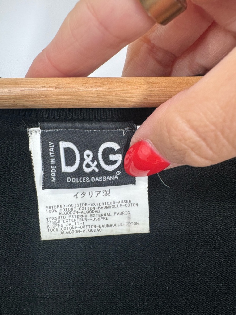 Vintage Dolce & Gabbana black Cotton deep scoop neck top size small - Picture 3 of 7